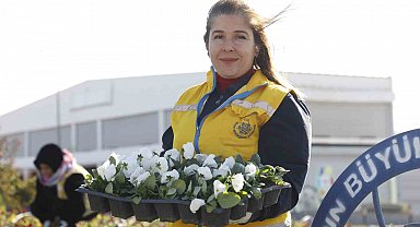 Didim rengarenk çiçeklerle süslendi