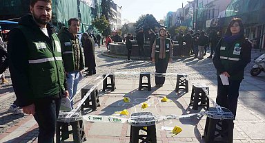 Edirne'de sigaranın ölümcül izleri "olay yeri" konseptiyle anlatıldı