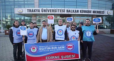 Edirne'de üniversitede yer değişikliği hakkı için eylem yaptılar