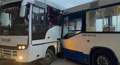 EGO otobüsü ile servis aracı çarpıştı, yaralılar var