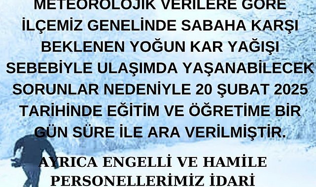 Elazığ'da 3 ilçede eğitime ara verildi
