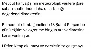 Elazığ'da eğitime 1 gün ara verildi