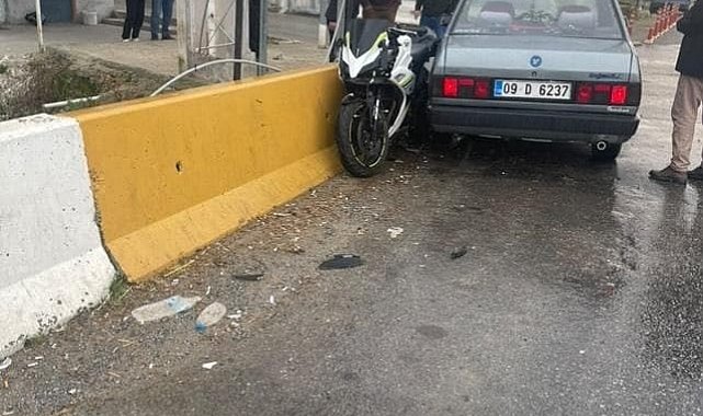 Germencik'te otomobil motosiklete çarptı: 1 yaralı