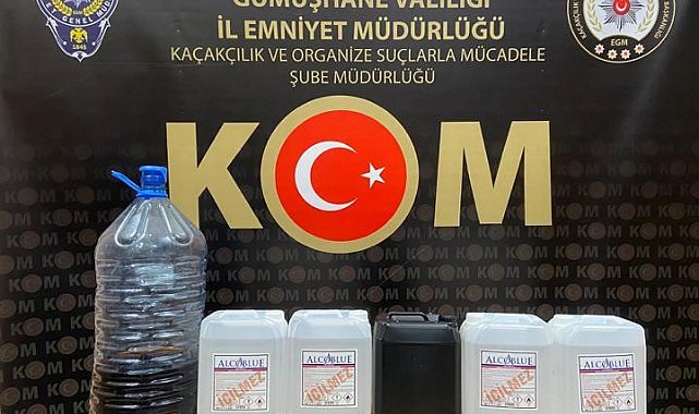 Gümüşhane'de sahte içki operasyonunda 1 kişi yakalandı