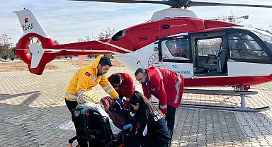 Hamile kadın ambulans helikopter ile Van'a getirildi