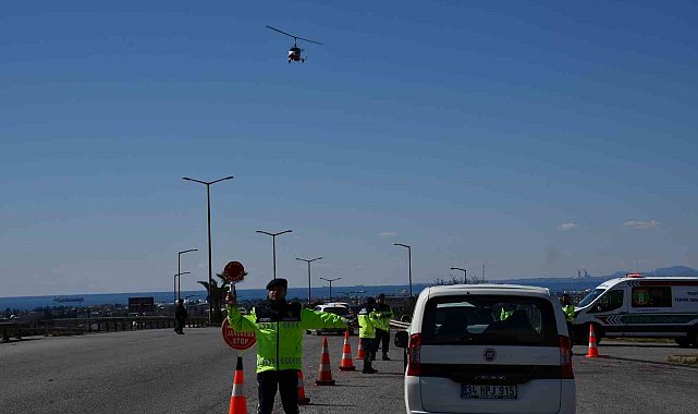 Hatay'da Cayrokopter ile trafik denetimi