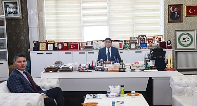 Iğdır Meteoroloji Bölge Müdür Yardımcısı Zekeriya Domaç'tan Rektör Alma'ya veda ziyareti
