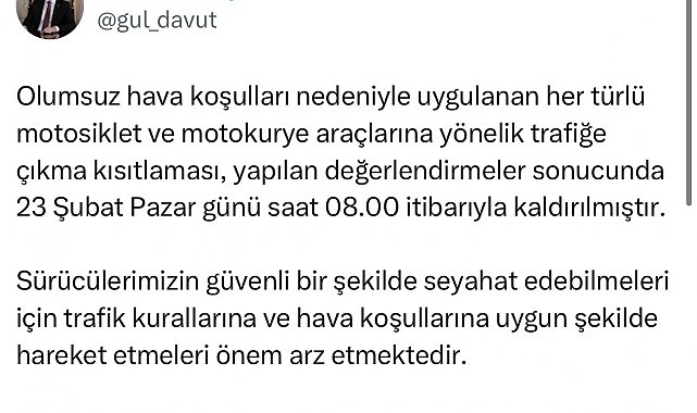 İstanbul Valisi Davut Gül'den motosikletli kurye açıklaması