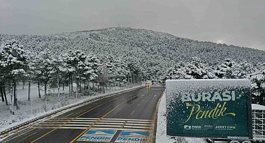 Kar yağışı sonrası Aydos Ormanı'nda kartpostallık görüntüler oluştu