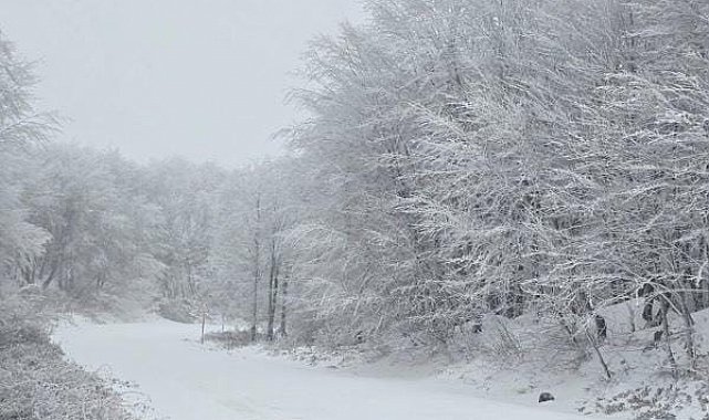 Karadağ beyaza büründü, doğa harikası manzaralar oluştu