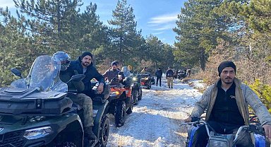 Karın ve eşsiz manzaraların tadını ATV ile çıkarttılar