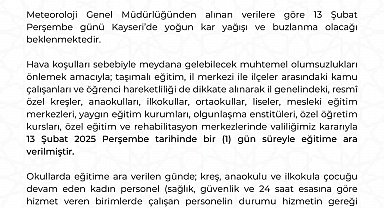 Kayseri'de eğitime kar engelli