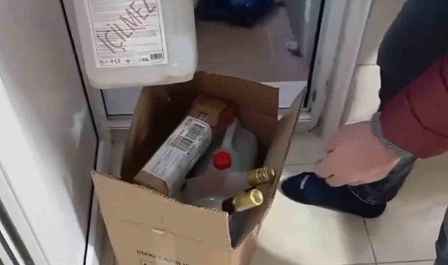 Kayseri'de evinde sahte alkol üreten şüpheli gözaltına alındı