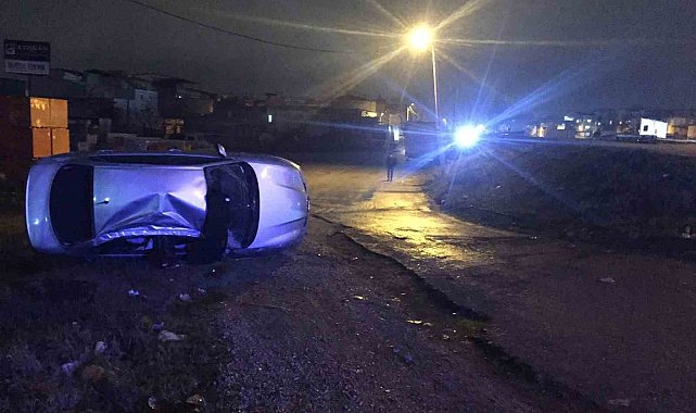 Kontrolden çıkan otomobil takla attı: 2 yaralı