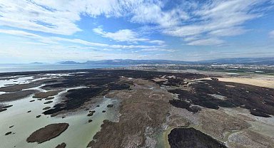 Kuş cenneti cehenneme döndü, bin dönümlük alan yandı