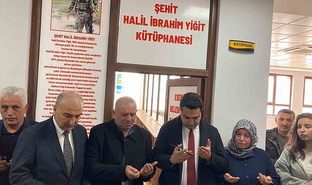 Kütüphanede şehit Halil İbrahim Yiğit'in adı yaşatıldı