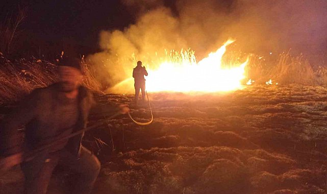 Malatya'da sazlık alanda yangın