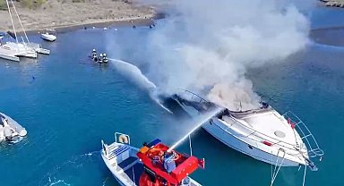 Marmaris'te milyonluk motoryat cayır cayır yandı