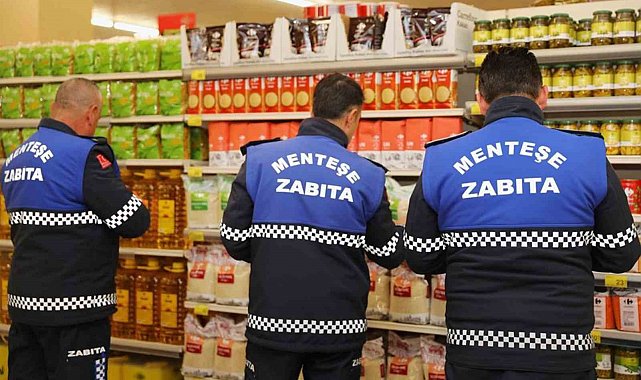 Menteşe Belediyesi zabıta ekiplerinden zincir marketlere denetim