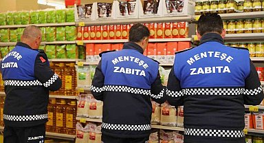 Menteşe Belediyesi zabıta ekiplerinden zincir marketlere denetim