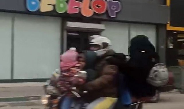 Motosiklete 6 kişi bindiler, adeta ölümle dans ettiler