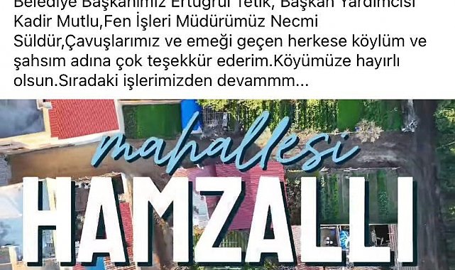 Muhtarlar sosyal medya hesaplarından Başkan Tetik'e teşekkür etti