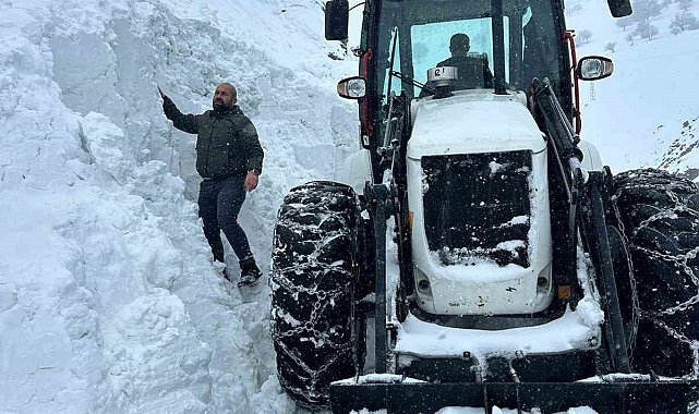 Muş'ta iş makinesinin üzerine çığ düştü