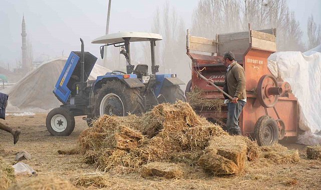Muş'ta kış ortasında patoz mesaisi