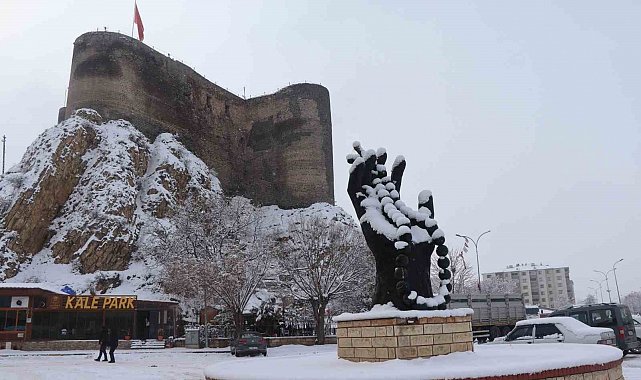 Oltu'da yoğun kar yağışı etkili oldu