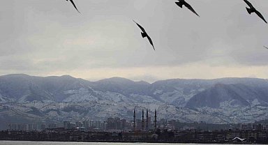 Ordu'dan şehir ve kar manzarası