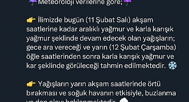 Sakarya'da soğuk ve yağışlı hava uyarısı