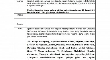 Samsun'da eğitime kar engeli