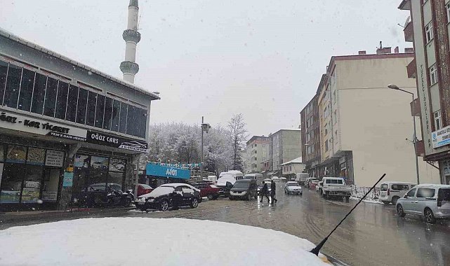 Samsun'un yüksek kesimlerinde kar yağışı