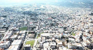 Sındırgı'da beyaz örtü havadan görüntülendi