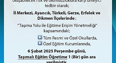 Sinop'ta kar nedeniyle taşımalı eğitime bir gün ara