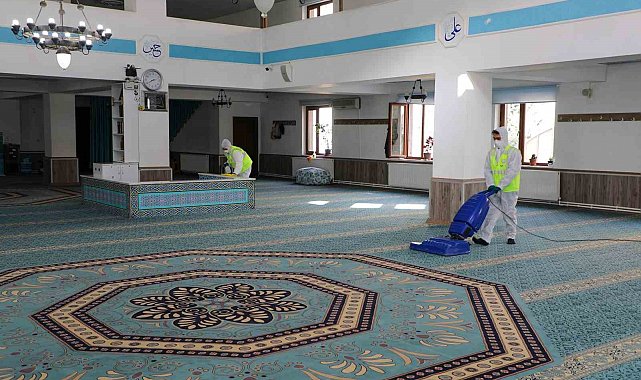 Talas'ın camilerinde Ramazan'a özel temizlik