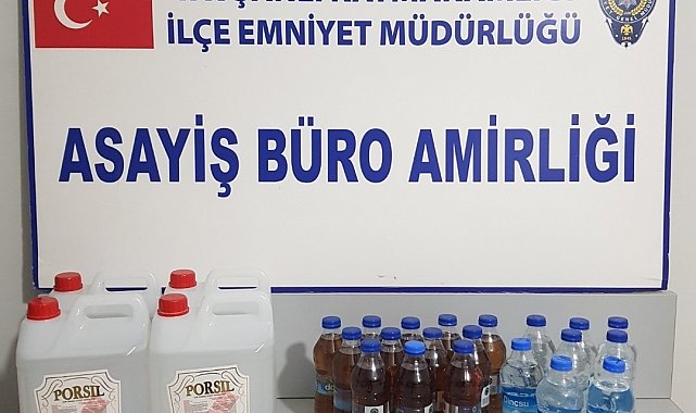Tavşanlı'da 20 litre etil alkol ele geçirildi