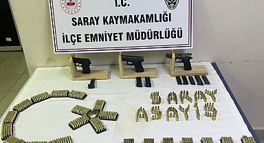 Tekirdağ'da 3 silah ile 2 bin 175 adet mermi ele geçirildi