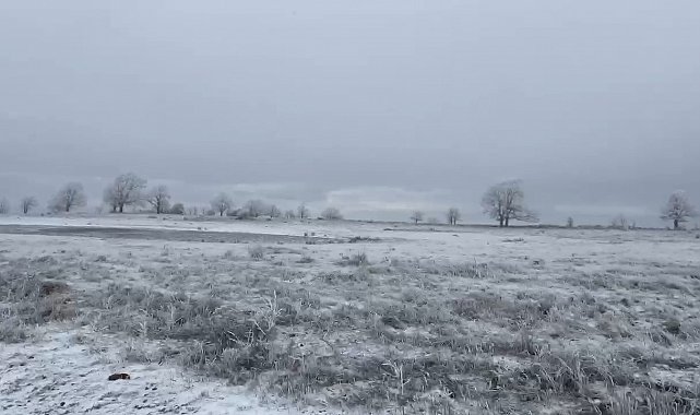 Tekirdağ'ın yüksek kesimleri beyazla örtündü
