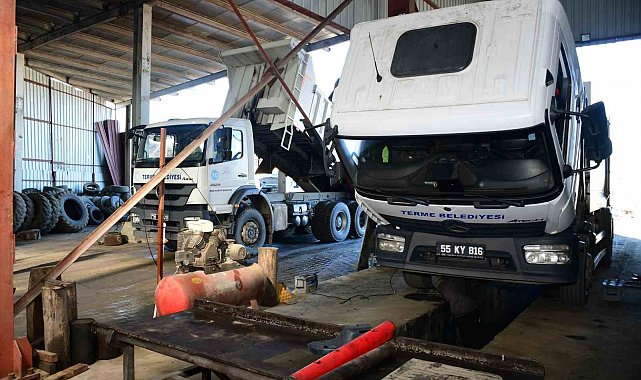 Terme Belediyesi araçlarını atölyelerinde tamir ederek tasarruf sağlıyor