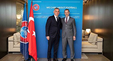 TFF Başkanı Hacıosmanoğlu, UEFA Başkanı Ceferin ile buluştu