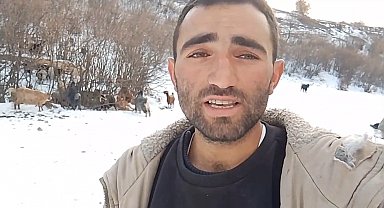 Tokatlı çobanın zorlu kış mesaisi
