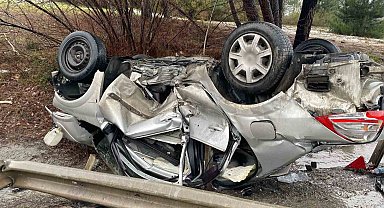 Ümraniye'de otomobil takla attı: 1 yaralı