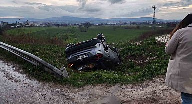 Yanlış yola giren araç takla attı: O anlar kamerada