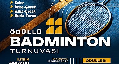 Yeşilyurt Belediyesi'nden ödüllü badminton turnuvası