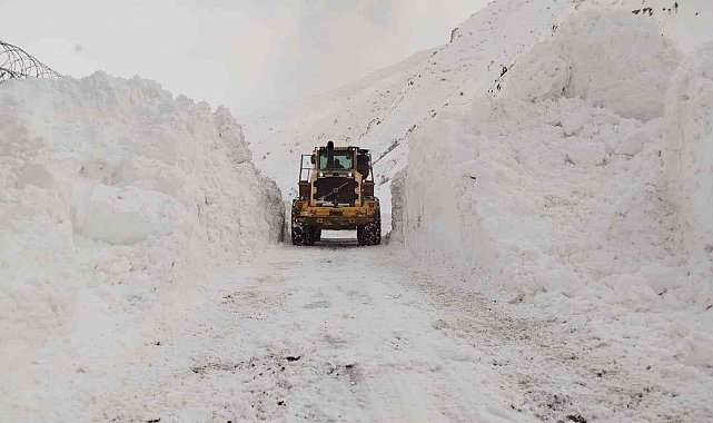 Yüksekova'da köy yoluna düşen çığ temizlendi