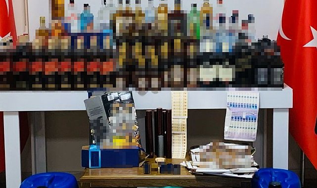 Zeytinburnu'nda depoya sahte alkol baskını: 155 şişe sahte alkol ve 190 litre etil alkol ele geçirildi