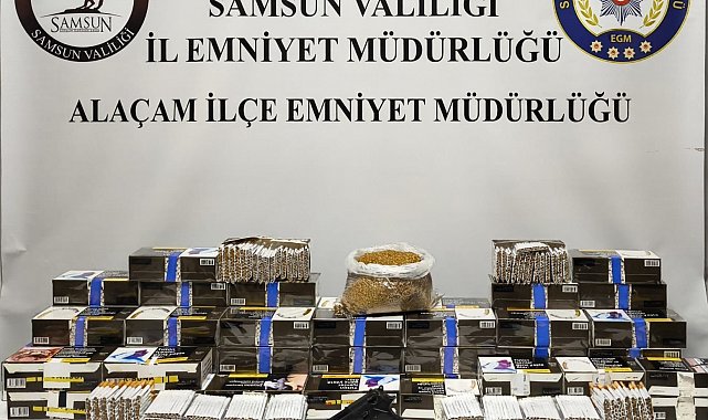 Alaçam'da kaçak makaron ele geçirildi