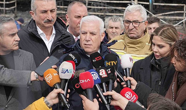 Başkan Bozbey, yanan otel bölgesinde incelemede bulundu