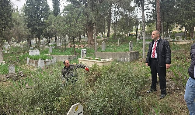 Bayırköy Belediyesi bayram öncesi mezarlık temizliği çalışmalarını hızlandırdı